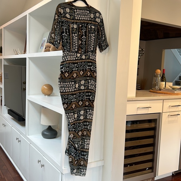 Veronica Beard Mariposa Floral midi dress, black. Size 4 - Picture 8 of 12